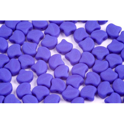 Matubo Ginko Beads Opaque Blue Mat 7.5mm - 2-Hole Czech Glass