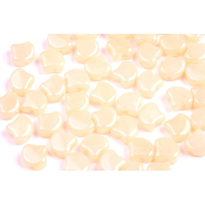 Matubo Ginko Beads 7.5mm White Opal Orange Luster - Czech Glass