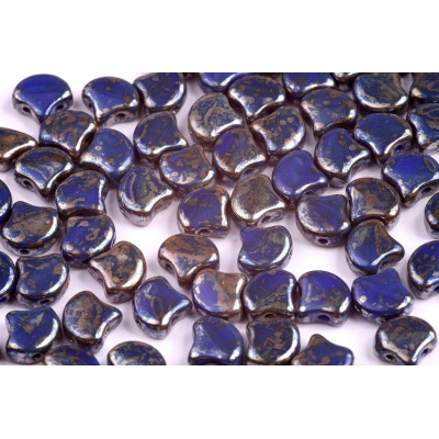 Matubo Ginko Beads Opaque Blue Rembrandt 7.5mm | 2-Hole Czech Glass