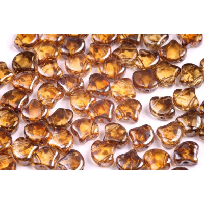 Matubo Ginko Beads 7.5mm Rosaline Rembrandt - 2-Hole Czech Glass