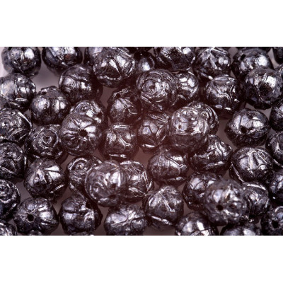 Round bead  Rose N. 1454 JET HEMATITE