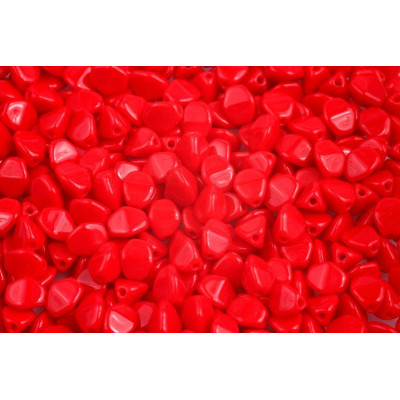 Pinch Beads 5x5mm Opaque Coral Red 93200 | Rutkovsky Glass