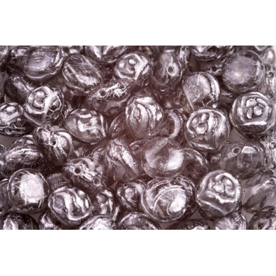PRECIOSA Candy™ Rose  N. 8 Crystal Jet lustre Silver Painted