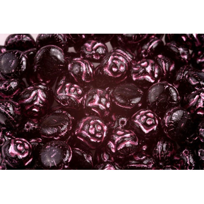 Preciosa Candy Rose 8mm Black Pink Painted 23980/54321