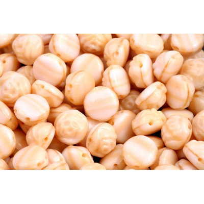 Preciosa Candy Rose 8mm Beige Silk 07104 | Czech Glass Beads