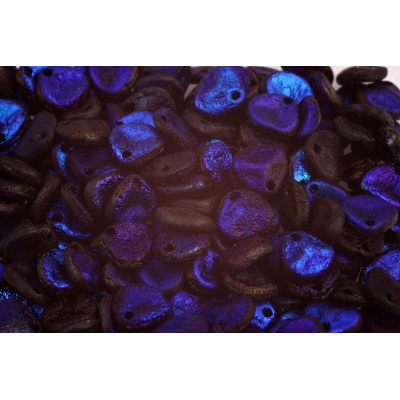 Rose Petal Beads 8x7mm Jet Full Azuro Etched 22203 | Rutkovsky