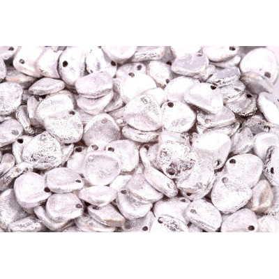 Rose Petal Beads 8x7mm Silver Etched 27003 | Rutkovsky Glass