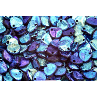 Rose Petal Beads 8x7mm Jet AB Etched 23980-28703 - ETCH | Rutkovsky