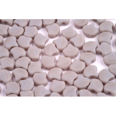 Matubo Ginko 2-Hole Beads 7.5mm Opaque Grey Mat Czech Glass
