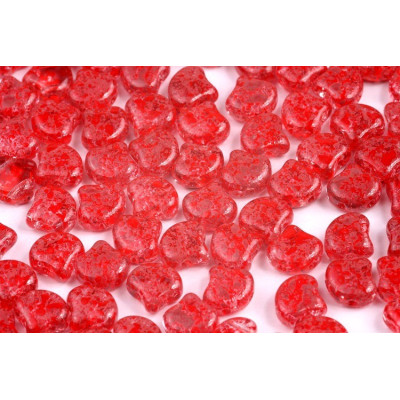Matubo Ginko Beads 7.5mm Confetti Splash Red Pink - 2-Hole Glass