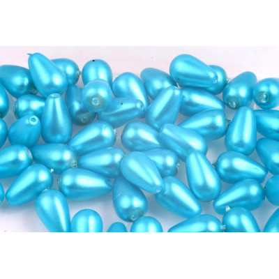 Pear Waxed Beads  N. 16C Light blue