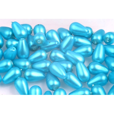Pear Waxed Beads N. 16C Light blue