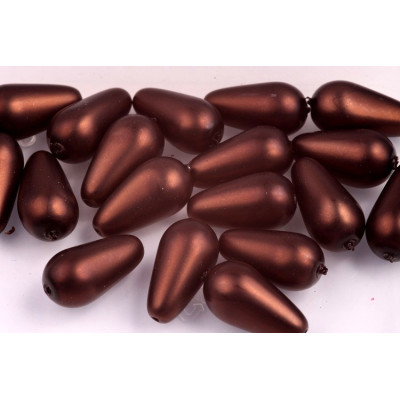 Pear Waxed Beads N. 19B Brown