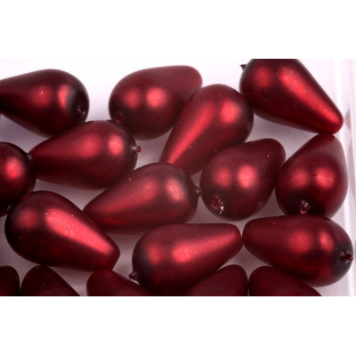 Pear Waxed Beads  N. 12A Red