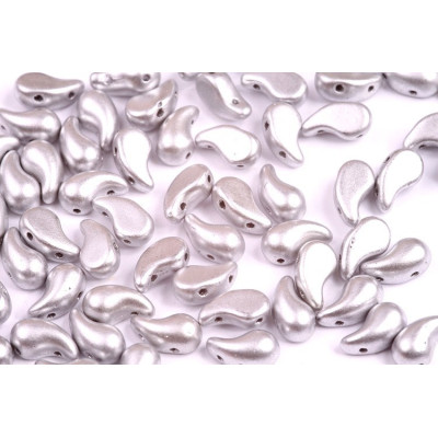 Zoliduo Left 5x8mm N. 72 WHITE ALABASTER SILVER BRONZ