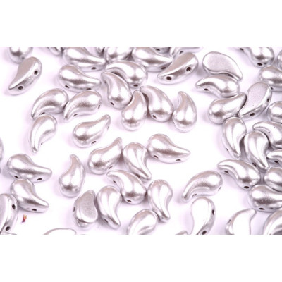 Zoliduo Right 5x8mm N. 67 WHITE ALABASTER SILVER BRONZ