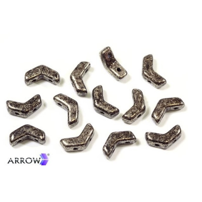Arrow beads 5x8 mm N. 5 ANTIQUE CHROME