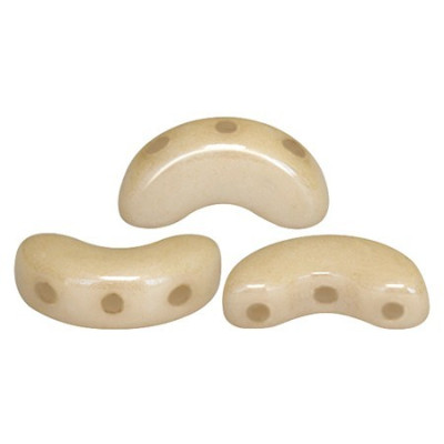 Arcos par Puca No. 7 Opaque Beige Ceramic Look 14413 | 3-Hole Beads