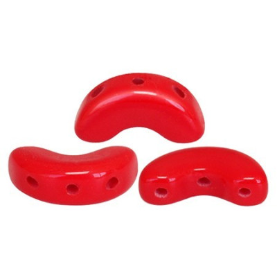 Arcos par Puca Beads Opaque Coral Red 93200 | 5x10mm 3-Hole