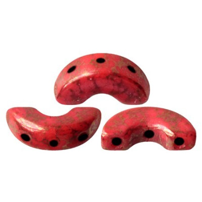 Arcos par Puca 5x10mm Coral Red Bronze 93200/15496 | Czech Beads