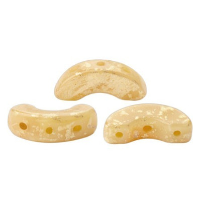 Arcos® par Puca® 5x10mm Opaque Beige Splash 13020/94401 | Czech Beads
