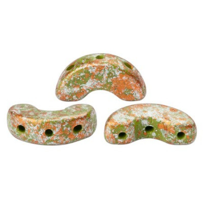 Arcos par Puca 5x10mm Opaque Green Tweedy 45703 | Czech Beads