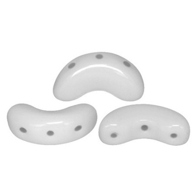 Arcos® par Puca® 3-Hole Czech Beads Opaque White 03000 5x10mm