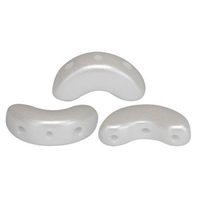 Arcos par Puca 3-Hole Beads Pastel White 02010/25001 | Czech Glass