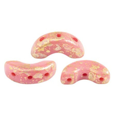 Arcos par Puca 5x10mm Opaque Rose Splash 74020/94401 | Glass Beads