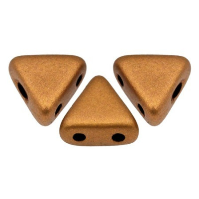 Khéops par Puca 6x6mm Bronze Gold Mat 01740 | 2-Hole Triangle Beads