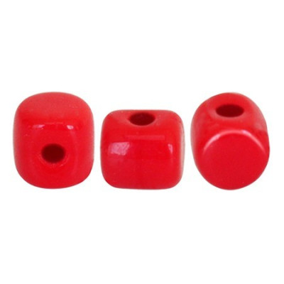 Minos® par Puca® 3x2.5mm Opaque Coral Red 93200 | Czech Glass Beads