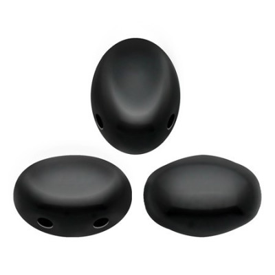 Samos® par Puca® 2-Hole Beads 5x7mm Opaque Jet Black 23980