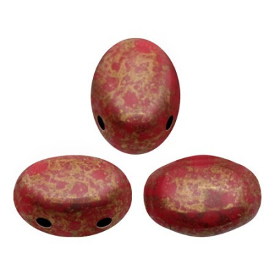 Samos par Puca Opaque Coral Red Bronze 93200/15496 | Czech Glass