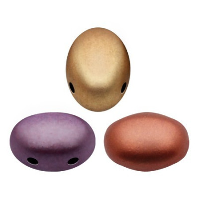 Samos par Puca 5x7mm Yellow Gold Metallic Iris 01620 | Glass Beads