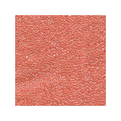 MIYUKI Delica 10/0 N. 248 LINED CRYSTAL/ SALMON LUSTER
