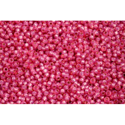 MIYUKI Round 11/0 N. 875 Dyed Dk.Rose S/L Alabaster