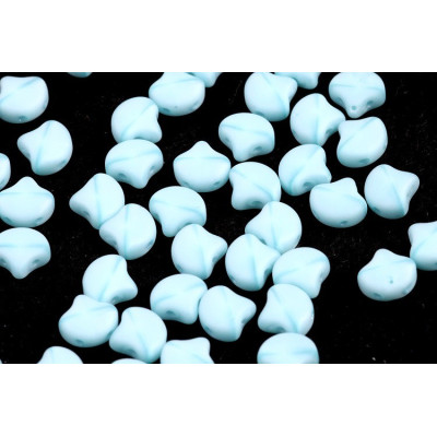 Matubo Ginko Beads Silk Blue Opal Matte 7.5mm | 2-Hole Czech Glass