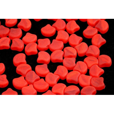 Matubo Ginko 2-Hole Beads 7.5mm - Opal Orange Mat | Czech Glass