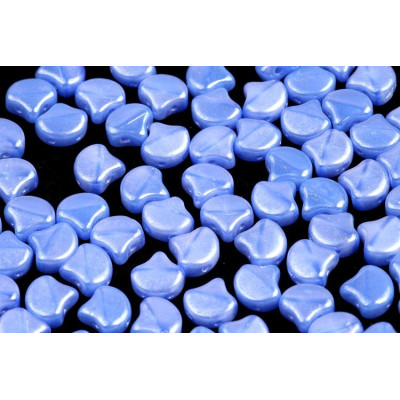 Matubo Ginko 7.5mm Beads - Opal Blue White Luster - Czech Glass
