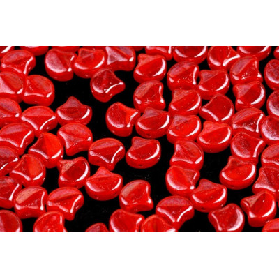 Matubo Ginko 2-Hole Beads 7.5mm - Opal Orange White Luster