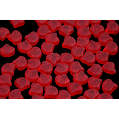 Matubo Ginko Beads 7.5mm Ruby Mat - 2-Hole Czech Glass