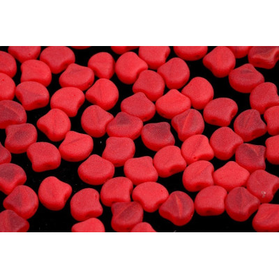 Matubo Ginko Beads 7.5mm Opal Red Mat - Czech 2-Hole Glass