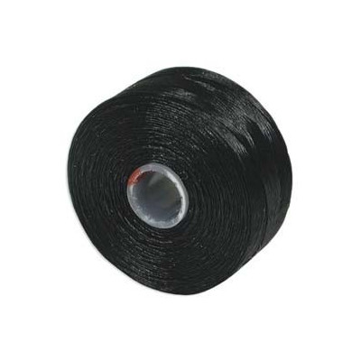 S-lon AA Beading Thread 0.09mm Black 68m - Professional Nylon Supply