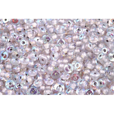 Rondelle Druck Beads 2.5x4mm 8 CRYSTAL SILVER LINED AB