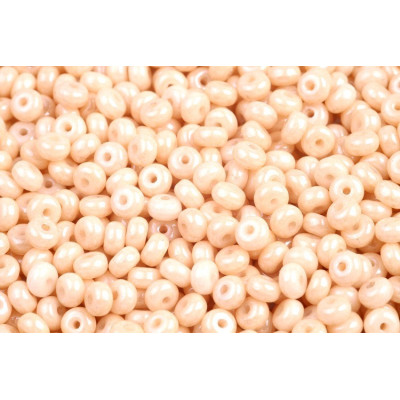 Rondelle Druck Beads 2.5x4mm 9 WHITE ALABASTER LIGHT BEIGE OPAQUE