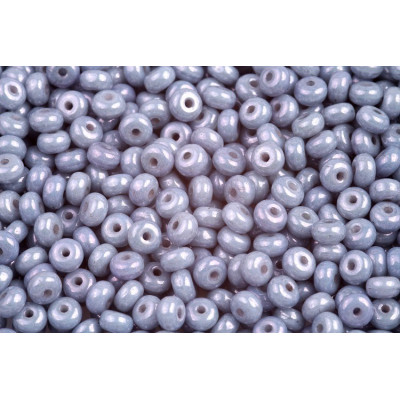 Rondelle Druck Beads 2.5x4mm 11 WHITE ALABASTER BLUE LUSTER