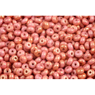 Rondelle Druck Beads 2.5x4mm 12 WHITE ALABASTER RED LUSTER