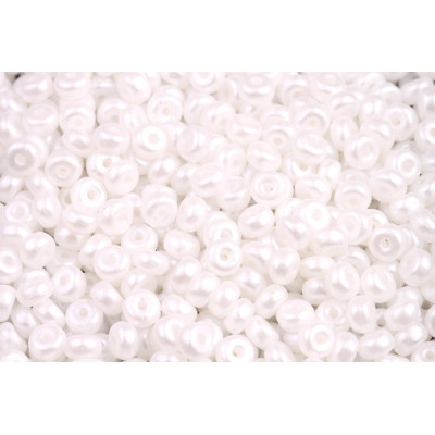 Rondelle Druck Beads 2.5x4mm 16 PASTEL SNOW WHITE
