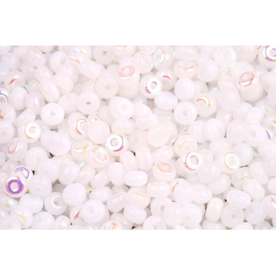 Rondelle Druck Beads 2.5x4mm 21 WHITE ALABASTER AB