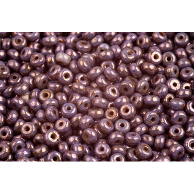 Rondelle Druck Beads 2.5x4mm 22 White Alabaster, Picasso Lilac